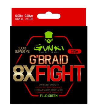 Gunki G Braid 8X Flight Fluoro Green Braid